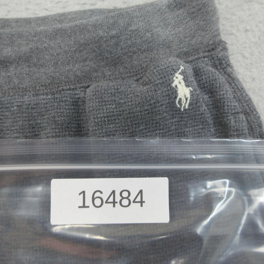 Polo Ralph Lauren Waffle Knit Lounge Short Men M Gray Thermal Drawstring Comfort